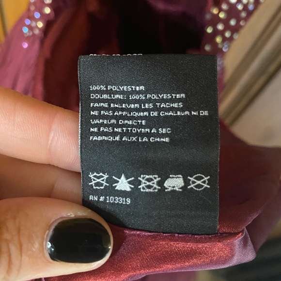 Formal Dress Size Small 7 Halter Beaded Pink Purple Short Length Open Back Prom - Picture 9 of 9